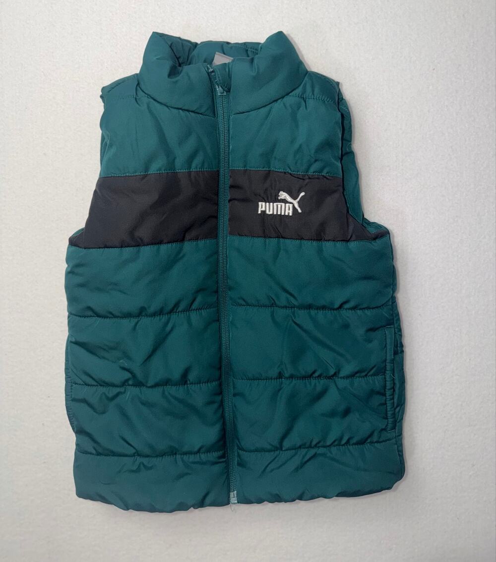 Puma kids black & green puffer vest